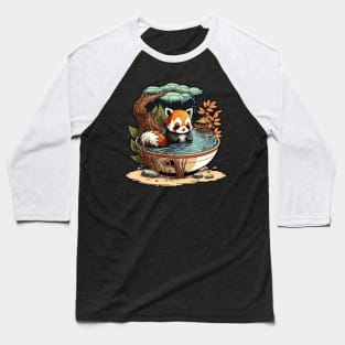 Red Panda Ramen Hot Spring Baseball T-Shirt